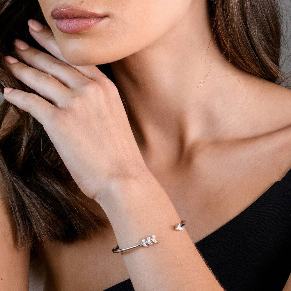 1/10 CT. T.W. Diamond Boho Cuff Bangle in Sterling Silver-3 product photo