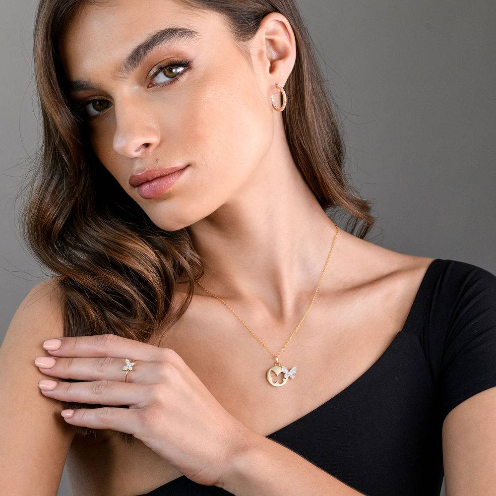 Linda Carabiner Bracelet with Pearl in 18K Rose Gold Plating-1 product photo