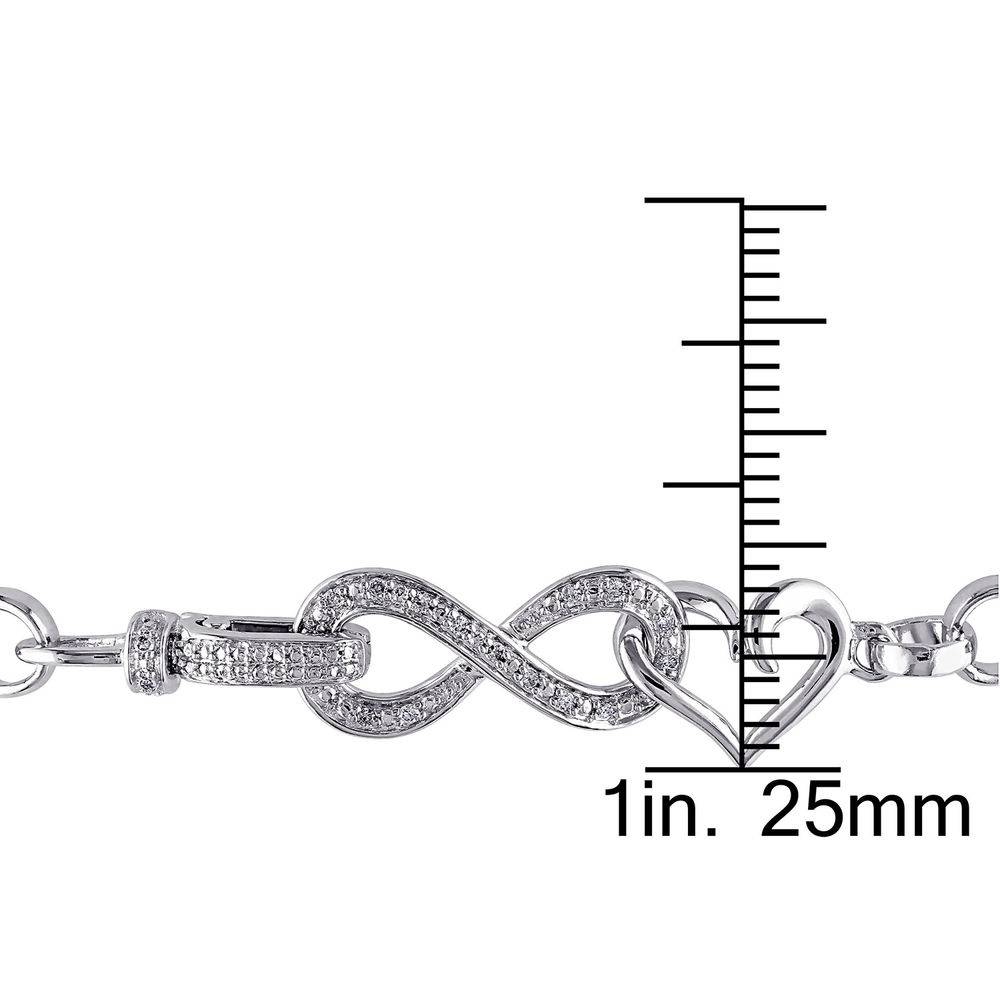 1/10 CT. T.W. Diamond Forever Love Bracelet in Sterling Silver-5 product photo