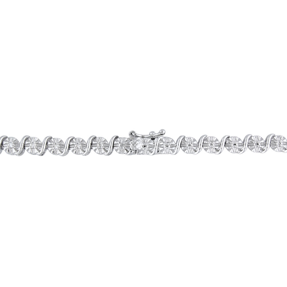 1/2 C.T T.W. Diamond Tennis Necklace in Sterling Silver-2 product photo