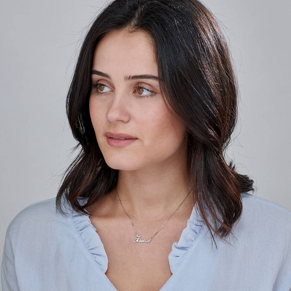 Totem 3D Bar Necklace with Diamonds in 18K Rose Gold Vermeil-1 Totem 3D Bar Necklace with Diamonds in 18K Rose Gold Vermeil-1 product photo