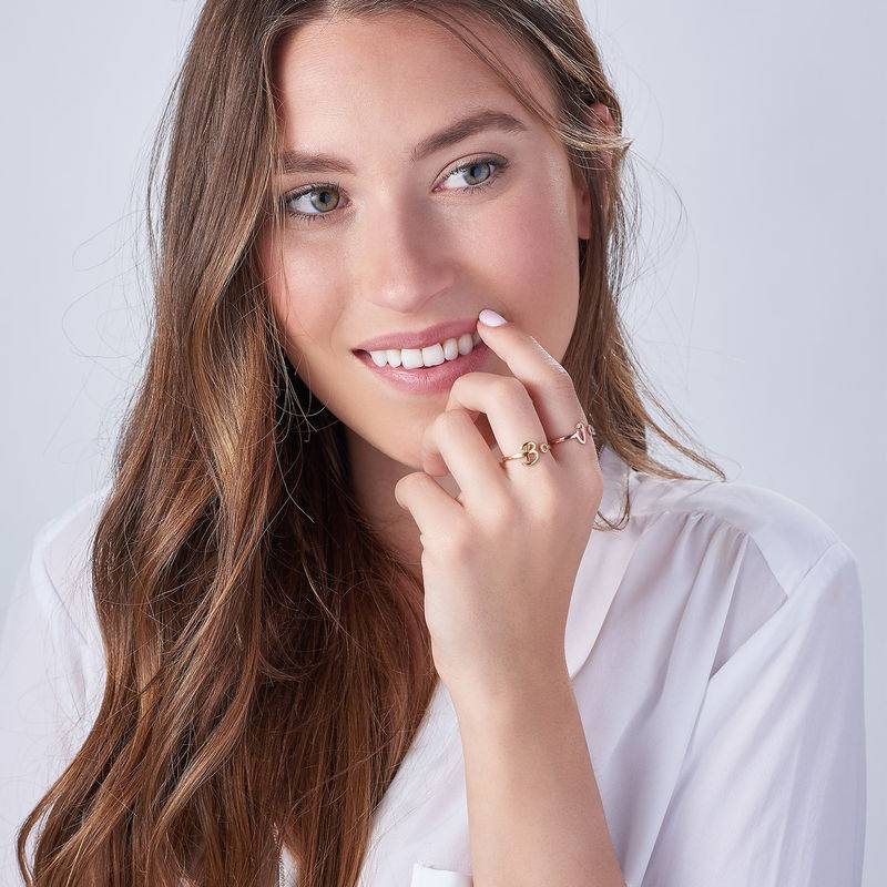 Engraved Two Heart Necklace with Birthstones in Sterling Silver-1 product photo