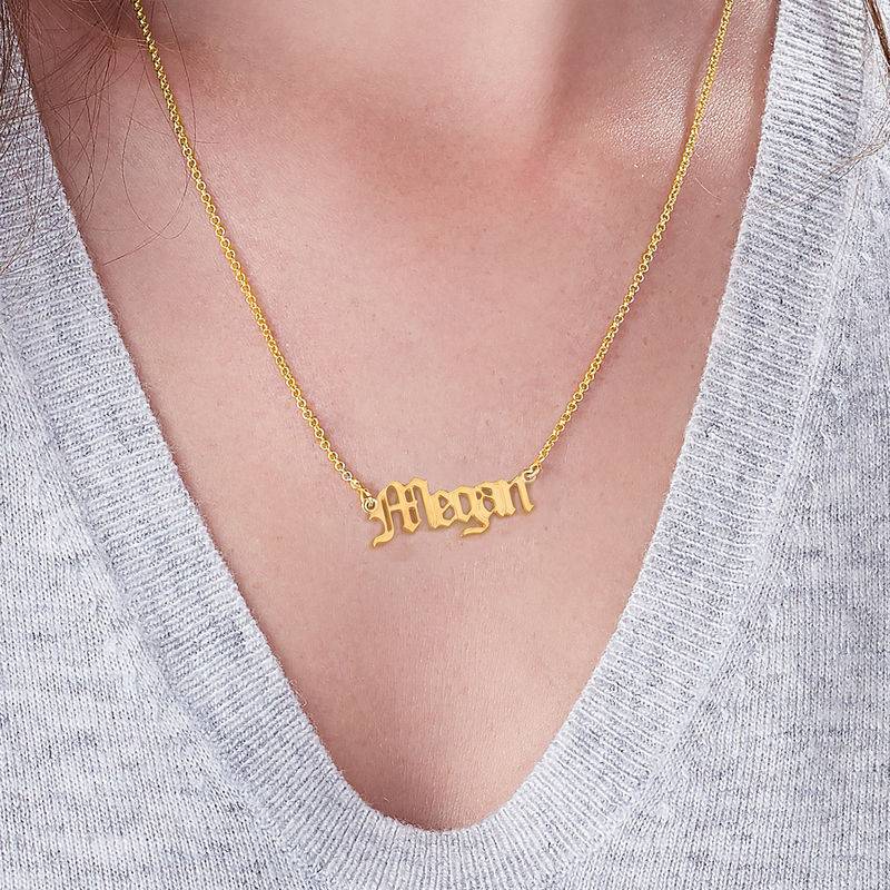Delina Necklace with Drop Initials & 0.10CT Diamond in 18K Gold Vermeil-1 product photo