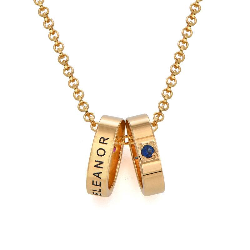 Terry Diamond Heart Necklace with Engraved Names in 18K Gold Plating-1 product photo