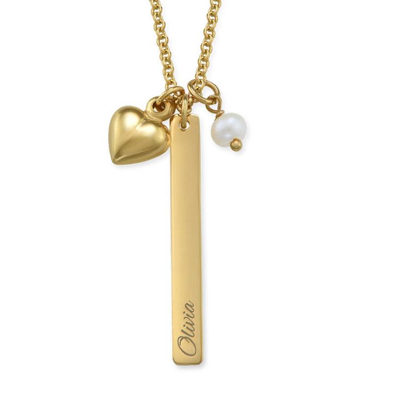 Engraved Mom Birthstone Necklace in 18K Gold Vermeil-1 product photo