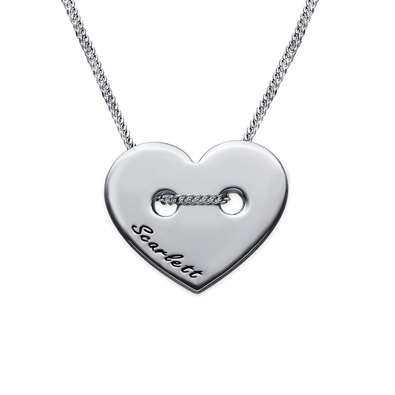 Engraved Heart Infinity Necklace in 18K Rose Gold Plating-1 product photo