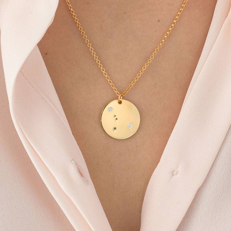 Ariel Shell Initial Necklace with Diamond in 18K Gold Vermeil-1 Ariel Shell Initial Necklace with Diamond in 18K Gold Vermeil-1 product photo
