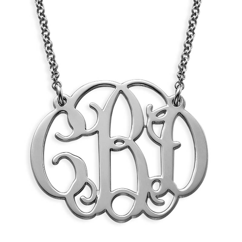 Celebrity Monogram Necklace in Sterling Silver-1 product photo