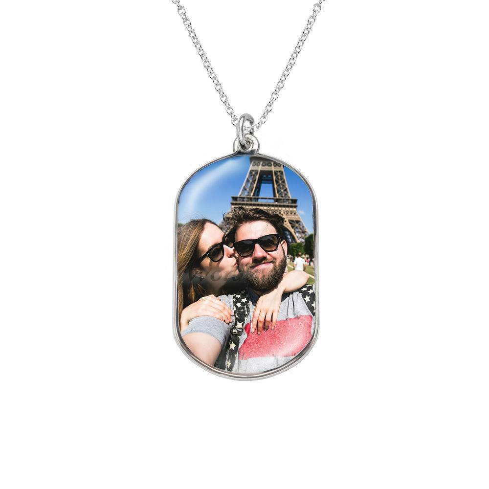 Dog tag photo necklace in Sterling Silver22-1 product photo