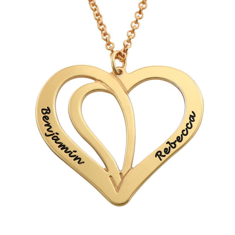 Mom Heart Pendant Necklace with Diamonds in 18K Rose Gold Plating-1 Mom Heart Pendant Necklace with Diamonds in 18K Rose Gold Plating-1 product photo
