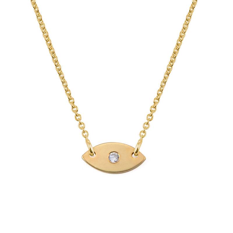 Vertical 3D Bar Necklace with Cubic Zirconia in 18K Rose Gold Plating-1 product photo