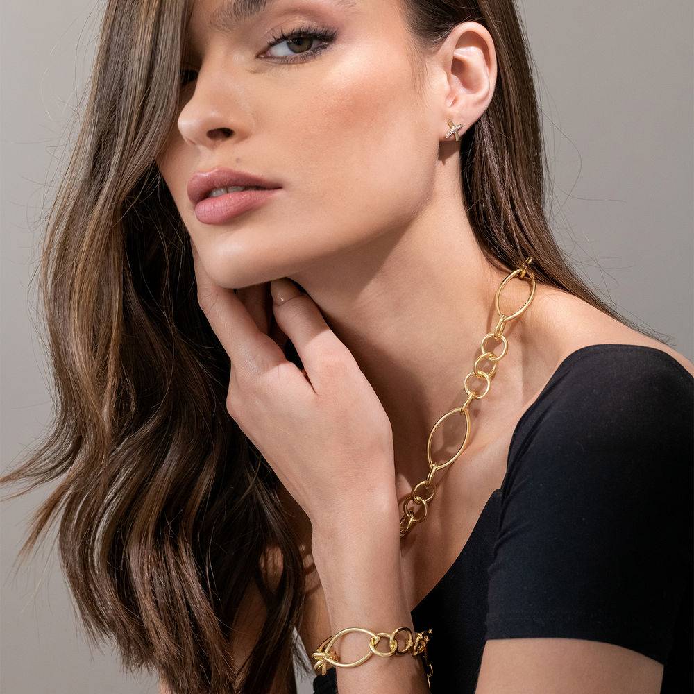 Ella Diamond Heart Necklace with Names in 14K Solid White Gold-1 product photo