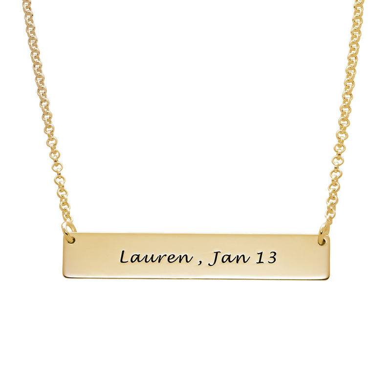 Linda Vertical Name Necklace with Diamond in 18K Rose Gold Plating-1 product photo