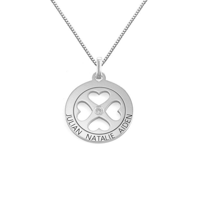 Terry Diamond Heart Necklace with Engraved Names in 18K Rose Gold Vermeil-1 product photo