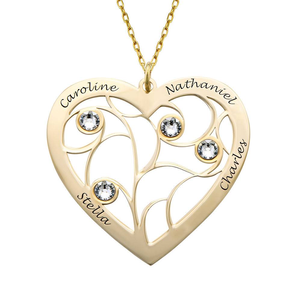 Mother Necklace with Engraved Children Charms in 18K Gold Vermeil-1 product photo