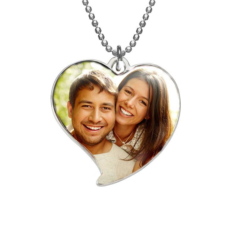Heart photo necklace in Sterling Silver.-1 product photo