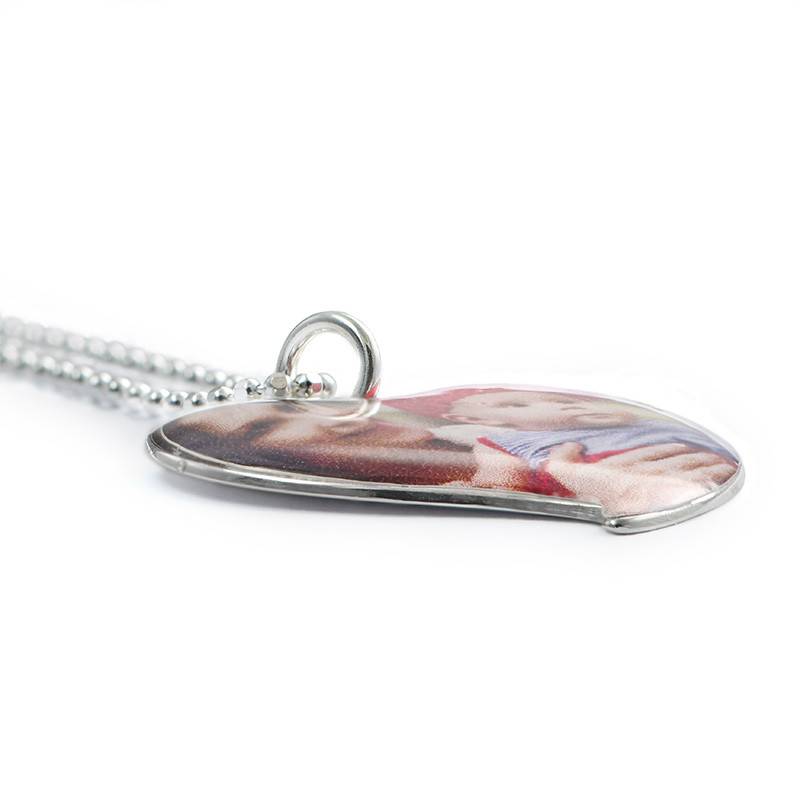 Heart photo necklace in Sterling Silver.-3 product photo