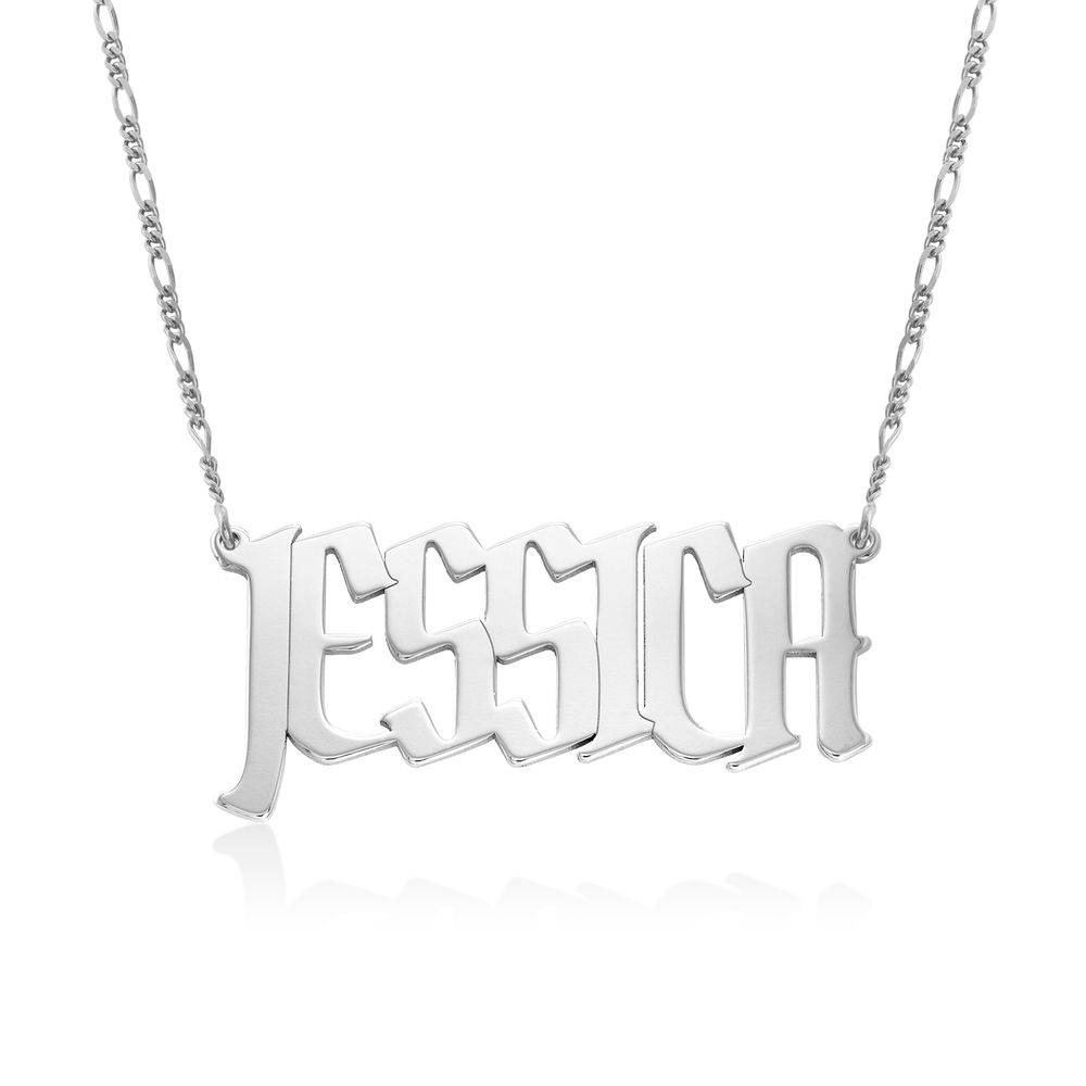 Large Custom Name Necklace - silver-1 Large Custom Name Necklace - silver-1 product photo