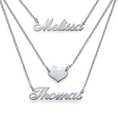 Layered Name Necklace in Sterling Silver-2 product photo