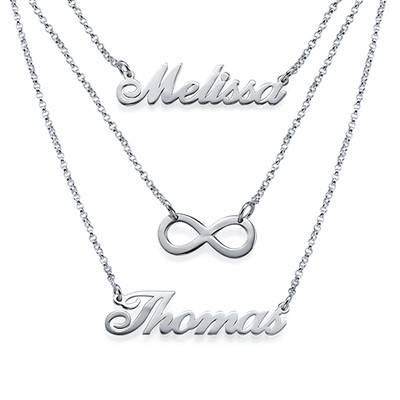 Layered Name Necklace in Sterling Silver-1 product photo