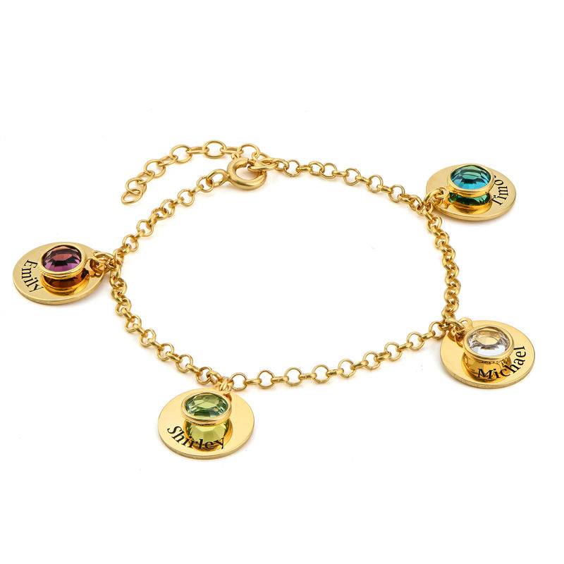 Two Hearts Forever One Necklace with Birthstones in Sterling Silver-1 product photo