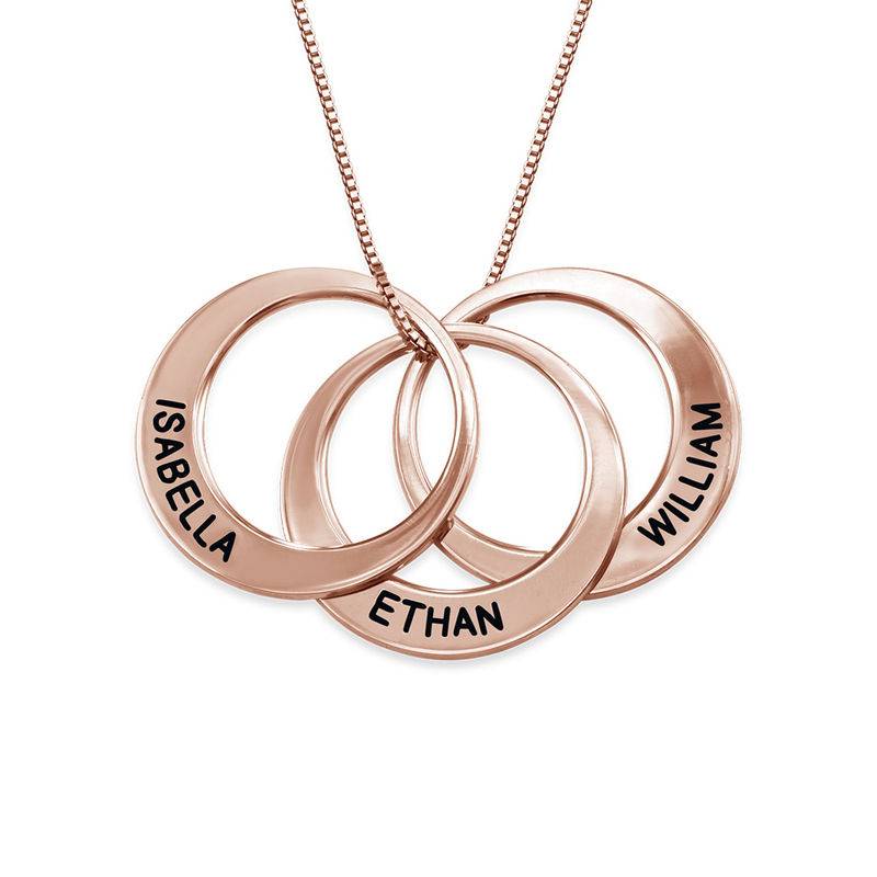Vertical Cursive Name Necklace with Diamond in 18K Rose Gold Plating-1 product photo