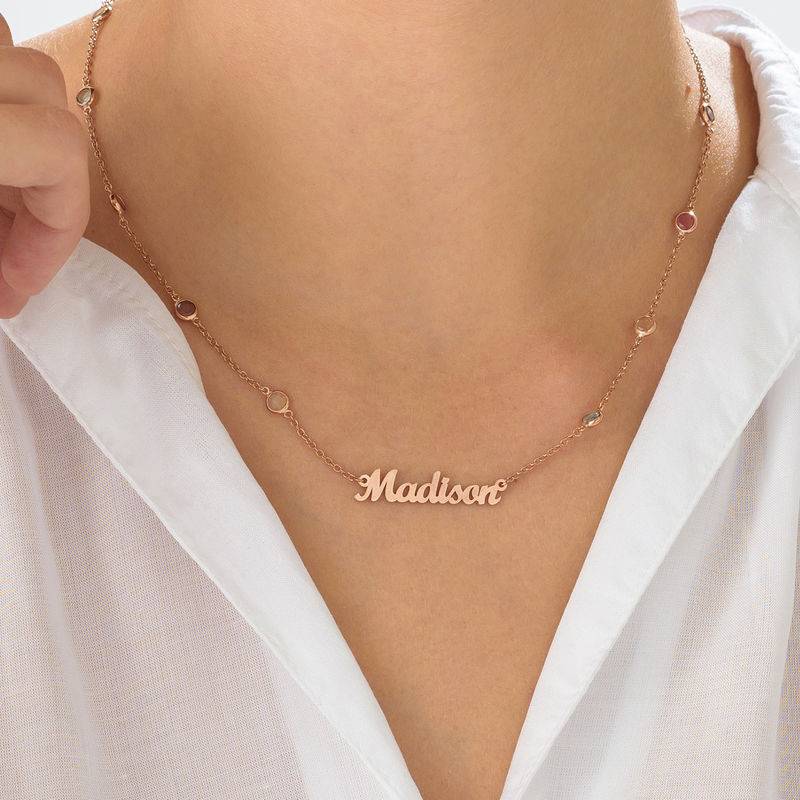 Personalized Family Tree Necklace with Semi-Precious Stone in 18K Gold Plating-1 Personalized Family Tree Necklace with Semi-Precious Stone in 18K Gold Plating-1 product photo