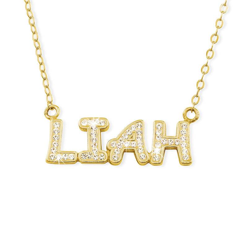 Custom Arabic Name Necklace with Diamond in 18K Gold Plating-1 product photo