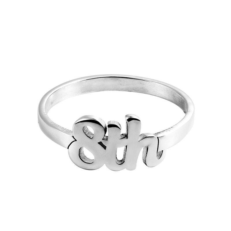 Personalized Number Ring in Sterling Silver-2 product photo