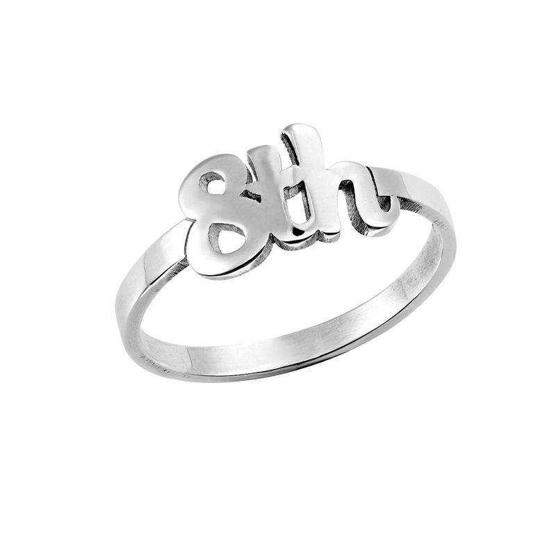 Personalized Number Ring in Sterling Silver-1 product photo