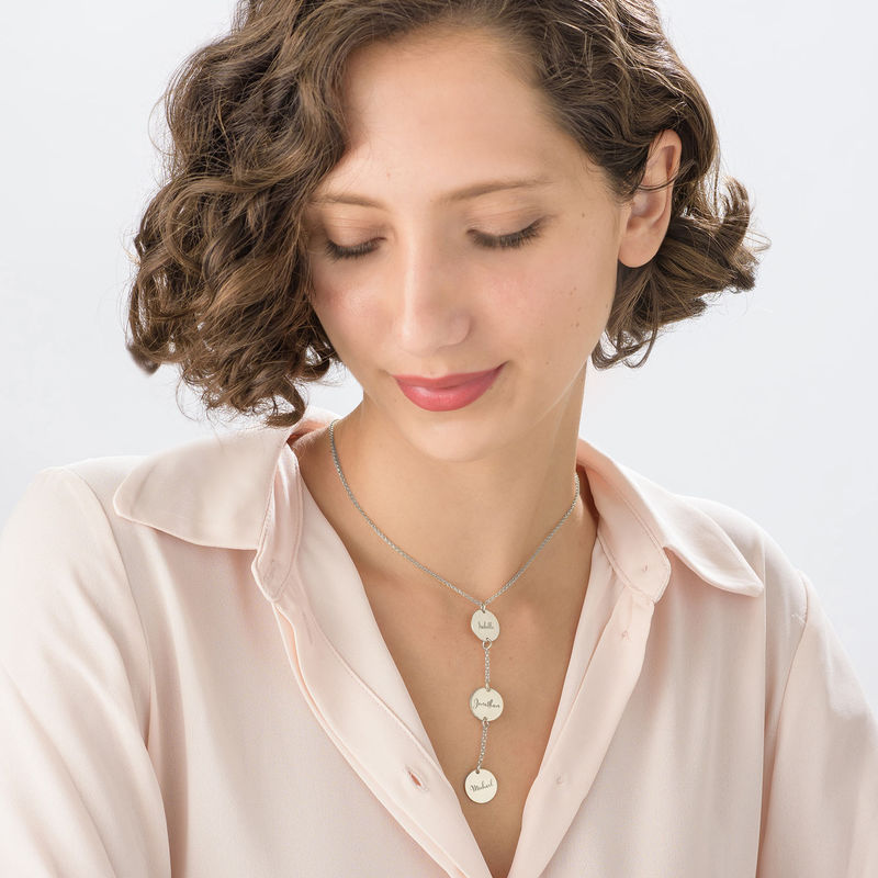 Personalized Y Necklace in Sterling Silver-3 product photo