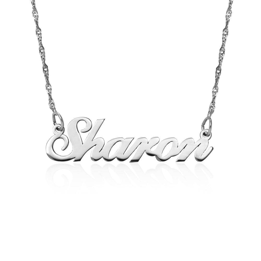 Alta Engraved Necklace with Diamonds Sterling Silver-2 product photo