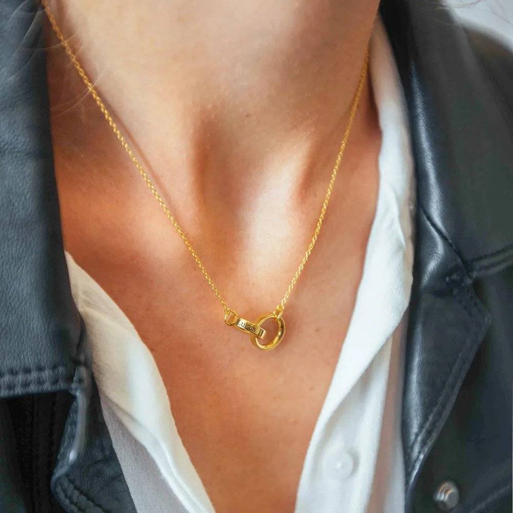 Interlocking Circle Necklace - Gold Plating-3 product photo