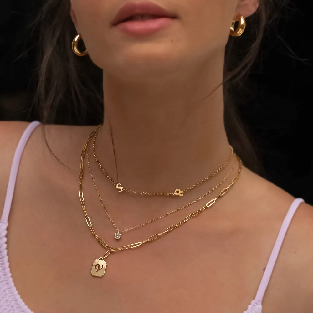 Mini Initial Necklace - Gold Plated-4 product photo