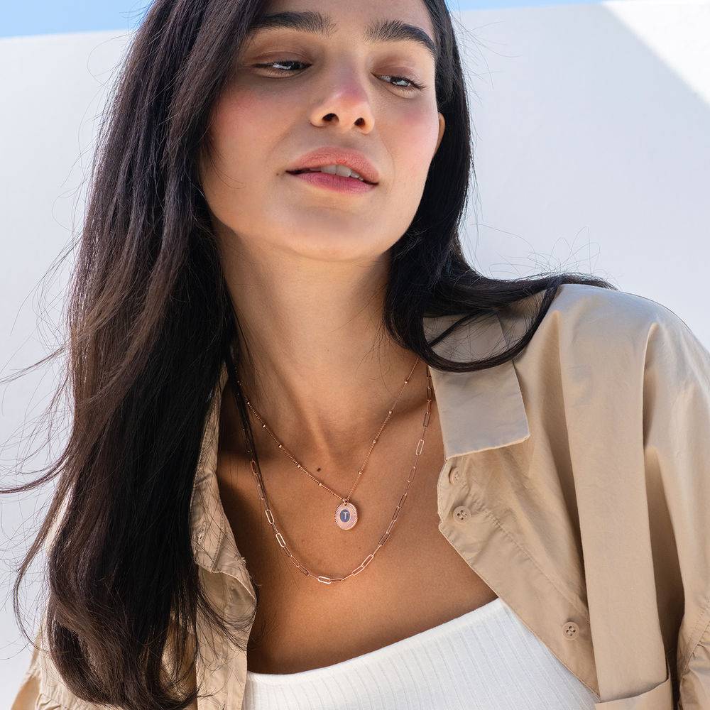 Abbey 3D Bar Necklace with Semi-Precious Stone in 18K Gold Vermeil-1 product photo