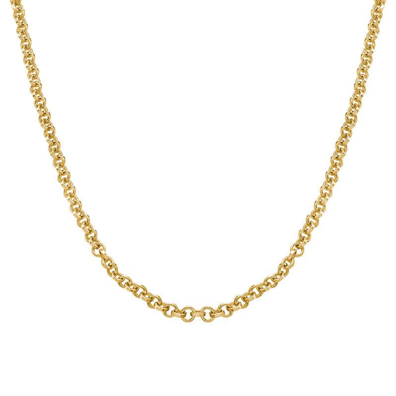 Signature Link Chain Name Necklace with Heart Diamond in 18K Rose Gold Plating-1 product photo