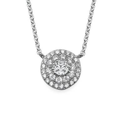 Family Tree Necklace with Diamonds in 18K Rose Gold Plating-1 product photo