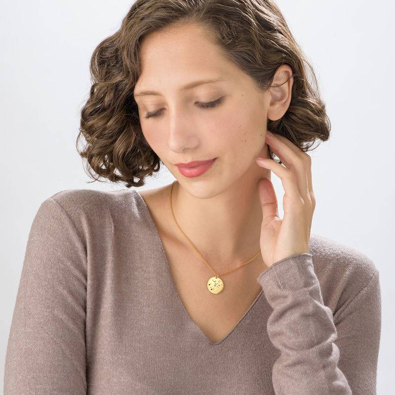 Initial Necklace with Birthstone in 18K Rose Gold Plating-1 Initial Necklace with Birthstone in 18K Rose Gold Plating-1 product photo