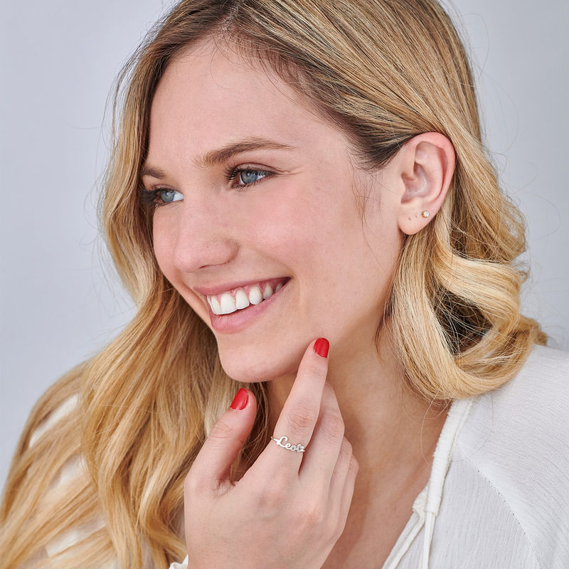 Blooming Birth Flower Name Necklace with 0.05CT Diamond in 18K Gold Plating-1 product photo