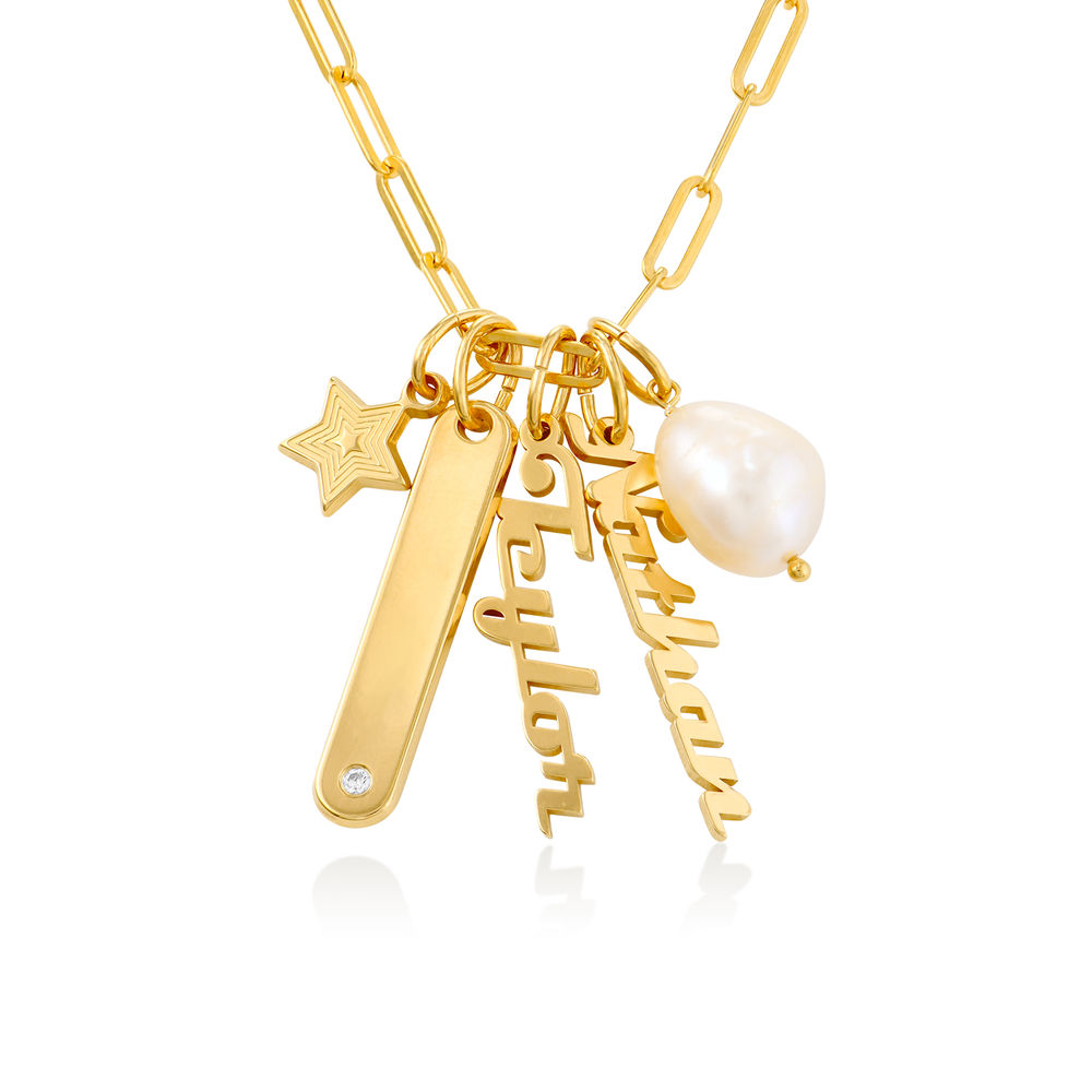 Siena Chain Bar Necklace in 18k Gold Plating-1 product photo