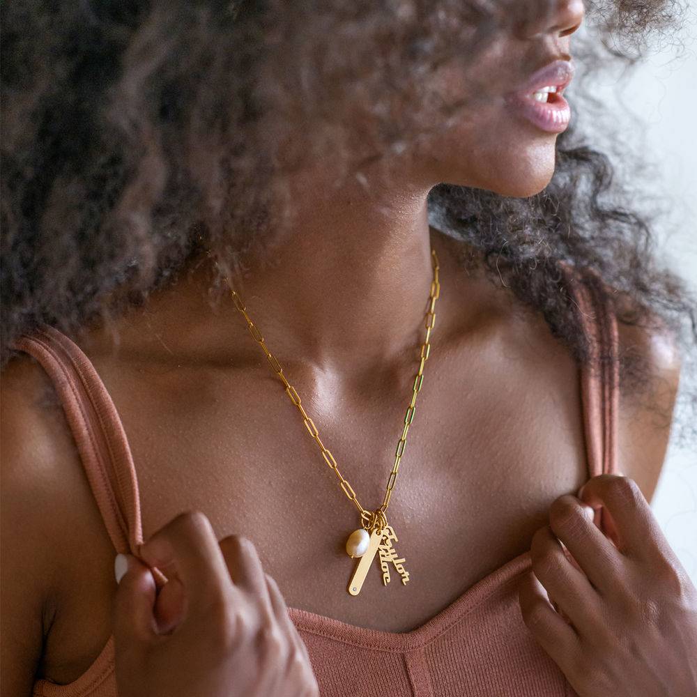 Siena Chain Bar Necklace in 18k Gold Plating-5 product photo