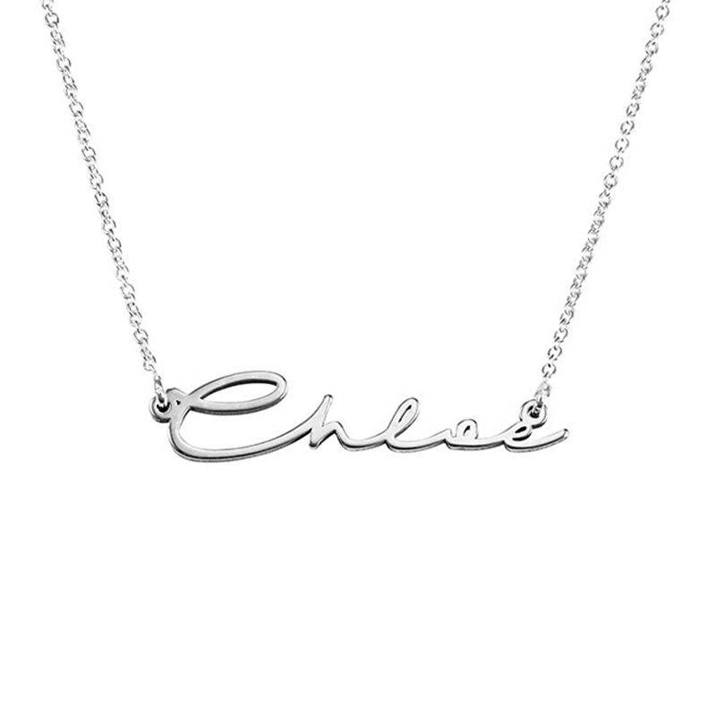 Linda Vertical Name Necklace with Diamond in 18K Gold Vermeil-1 product photo