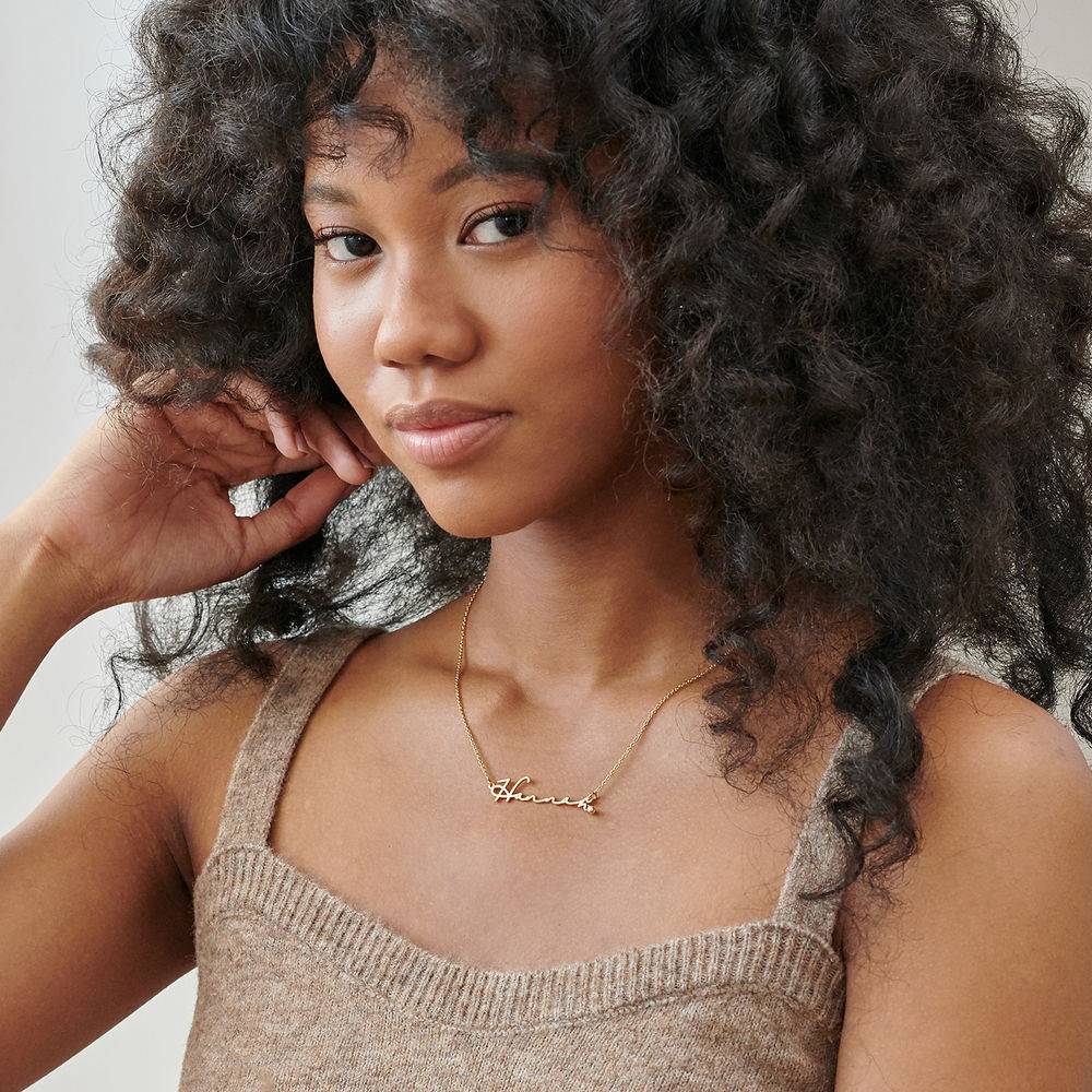 Grandmother / Mother Necklace with Engravings in 10K Solid Yellow Gold-1 product photo