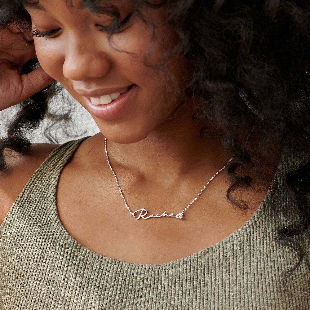 Small Carrie Name Necklace with Diamond in 18K Gold Plating-1 product photo