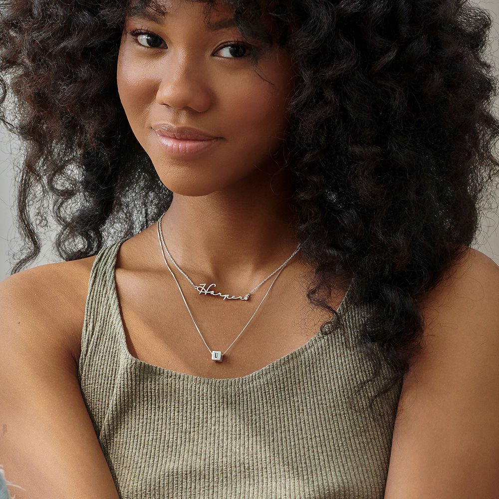 Small Carrie Name Necklace with Diamond in 18K Gold Vermeil-1 product photo