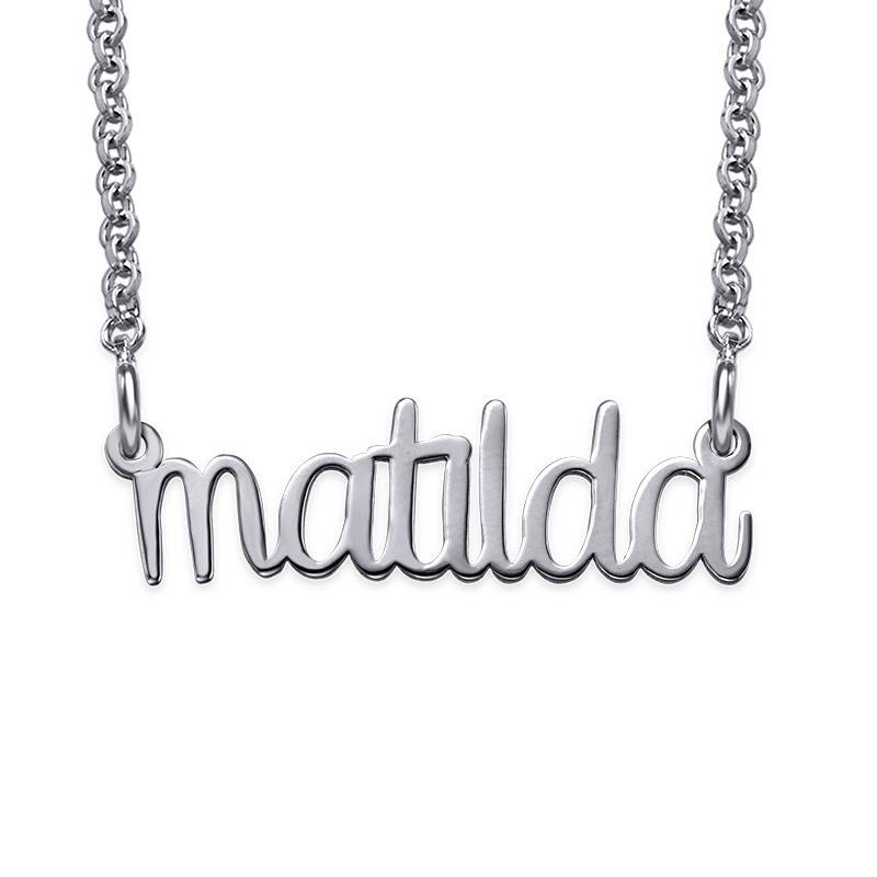 Terry Birthstone Heart Necklace with Engraved Names in Sterling Silver-1 product photo