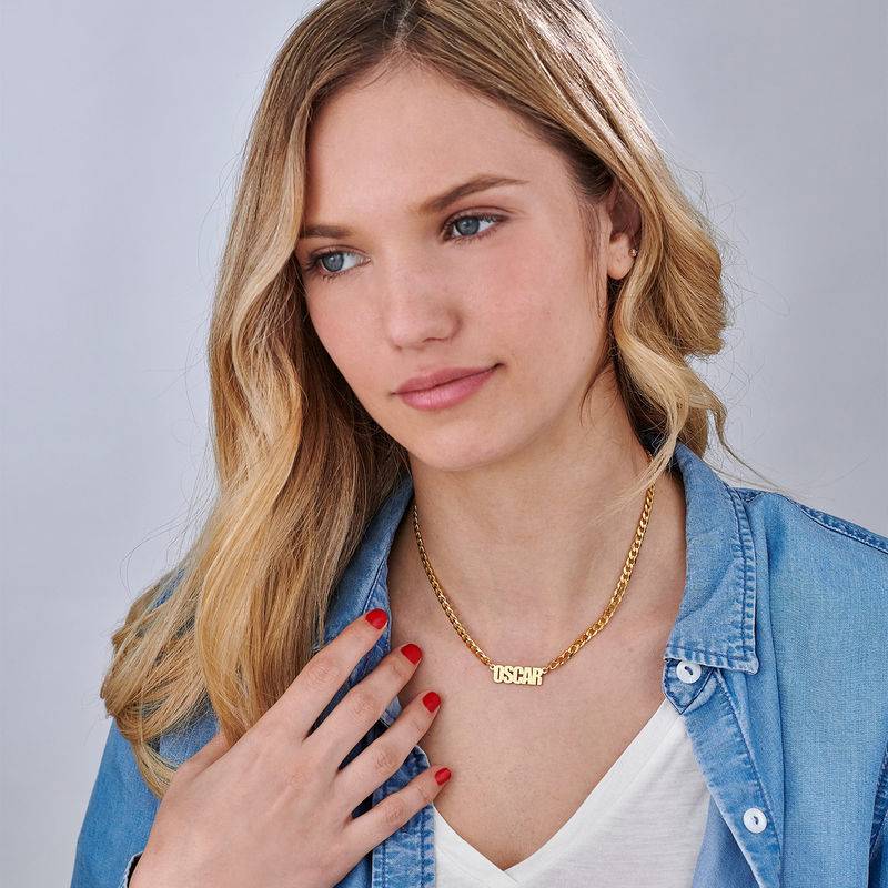 Thick Chain Name Necklace in 18k Gold Plating-4 Thick Chain Name Necklace in 18k Gold Plating-4 product photo