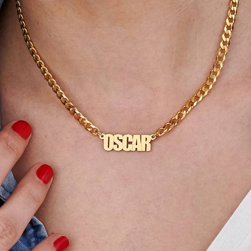 Thick Chain Name Necklace in 18k Gold Plating-5 Thick Chain Name Necklace in 18k Gold Plating-5 product photo