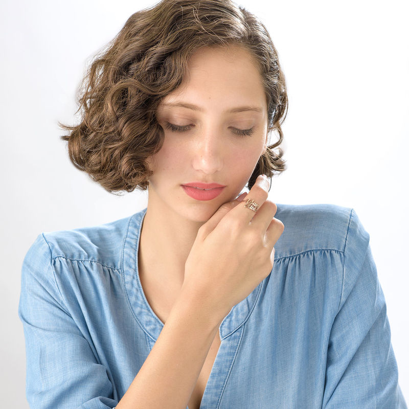 Engraved Thin Band Ring in Sterling Silver-1 product photo